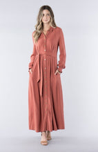 Mary Kate Button Maxi Dress- Rust CLEARANCE