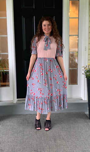 Nancy Dress- Soft Pink/Black