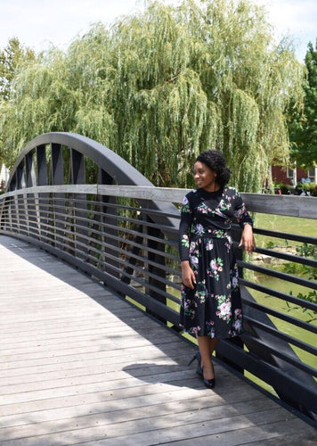 Denise Wrap Dress-Black