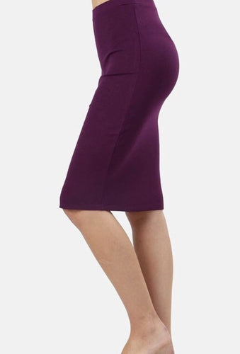Josie Premium Pencil Skirt- Dark Plum