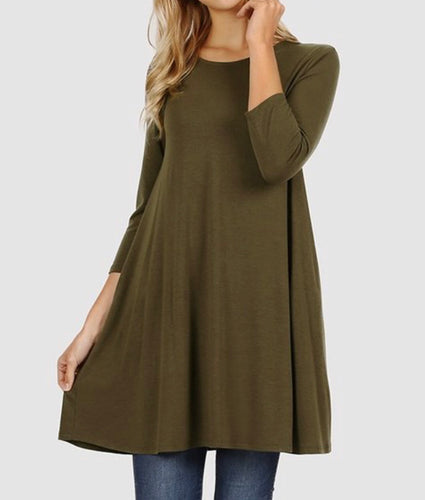 Cecelia Tunic- Dark Olive CLEARANCE