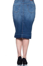 Tara Button Denim Skirt-Vintage Wash
