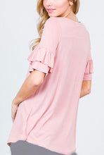 Jolene Ruffle Top- Blush CLEARANCE
