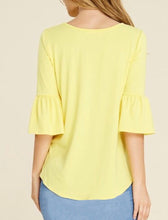 Sally Ruffle Knot Top- Navy