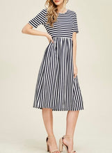 Julie Striped Midi- Black