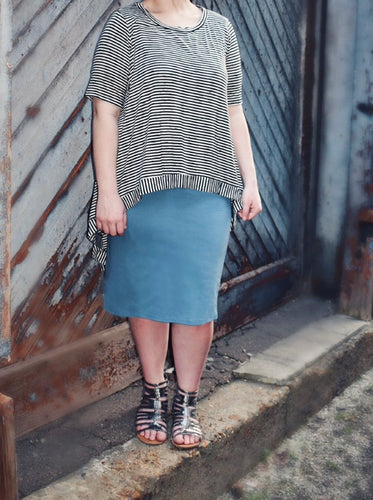 Josie Premium Pencil Skirt- Titanium