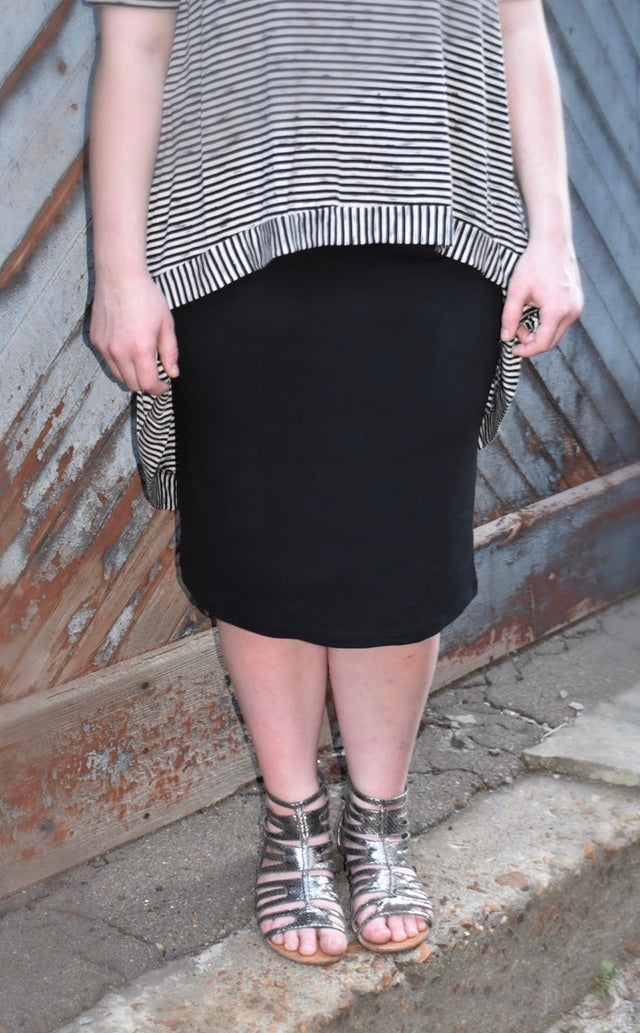 Josie Premium Pencil Skirt- Black