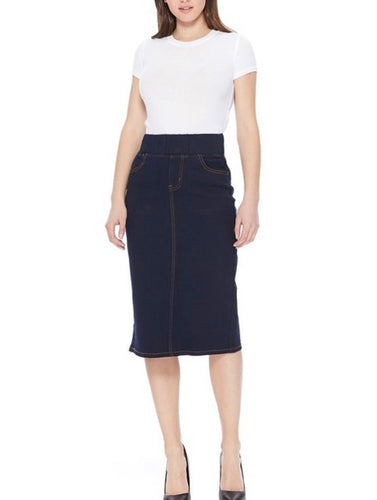Emme Denim Skirt- Dark Indigo